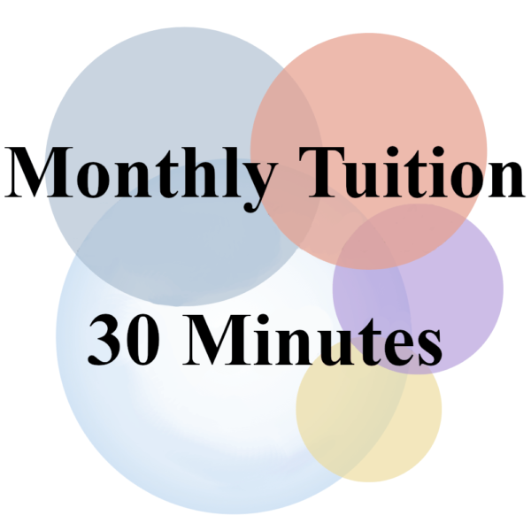 Monthly Tuition: 30 Minute Lessons